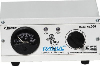 

Rahul 006c 300 VA 140-280 Volt 1 LCD/LED TV + DVD/DTH/Home Theatre Autocut Voltage Stabilizer Autocut Stabilizer(Gray)