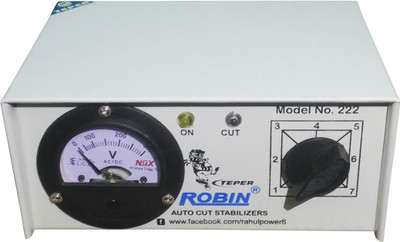 

ROBIN TEPER 222 A 300 VA 140-280 VOLT 1 LCD/LED TV + DVD/DTH/HOME THEATRE Auto Cut Stabilizer(White)