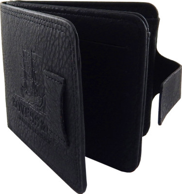 

Bovi'S Men Black Artificial Leather, Fabric Wallet(9 Card Slots)