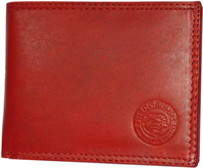 

Hedgehog Men Red Genuine Leather Wallet(12 Card Slots), Sun red.
