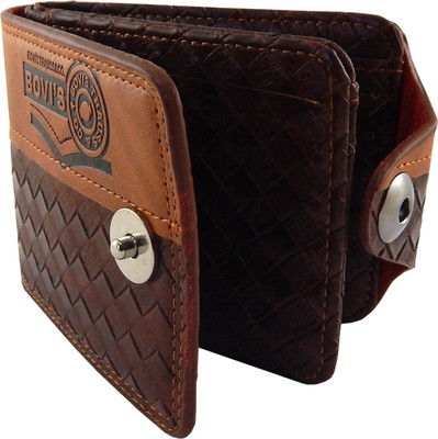 

Bovi'S Men Brown, Tan Artificial Leather, Fabric Wallet(9 Card Slots)
