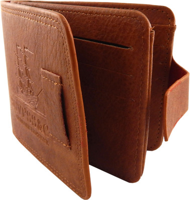 

Bovi'S Men Tan Artificial Leather, Fabric Wallet(9 Card Slots)