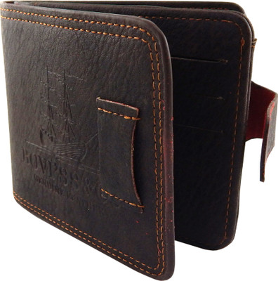 

Bovi'S Men Brown Artificial Leather, Fabric Wallet(9 Card Slots)