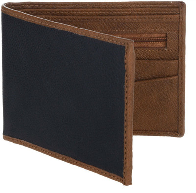 

Creative India Exports Men Black, Tan Genuine Leather Wallet(8 Card Slots), Black and tan