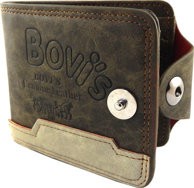 

Bovi'S Men Evening/Party, Trendy Brown Artificial Leather, Fabric Wallet(9 Card Slots)