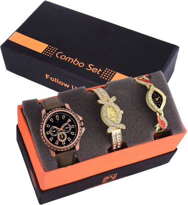 

GUOYU Stylish Attractive Sett Of Three Gift Sett Combo For Men And Women Watch - For Couple