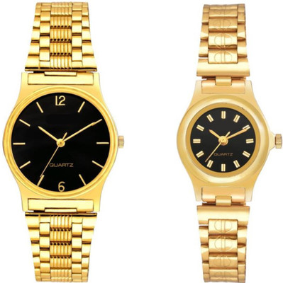 

SD SHOP Golden Combo SD 0-39 Couple Watch - For Men & Women