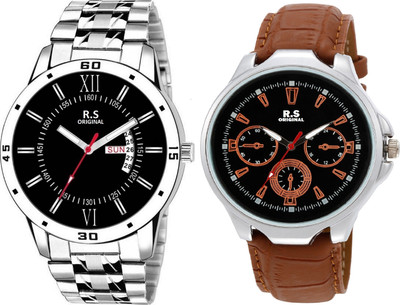 

R S Original RSO-3048 DAY AND DATE BLACK WATCH FOR MEN Watch - For Men