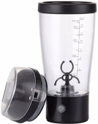 

ELEGANTSHOPPING Premium Battery Operated Vortex Protein Shaker Blender 450 ml Shaker(Pack of 1, White, Black), Black;white