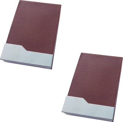 

Printmystic.com 10 Card Holder(Set of 2, Brown)