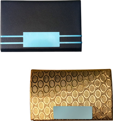 

Printmystic.com 10 Card Holder(Set of 2, Silver, Black, Gold)