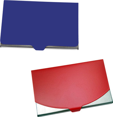

Printmystic.com 10 Card Holder(Set of 2, Blue, Silver, Red)