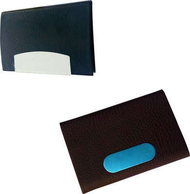 

Printmystic.com 10 Card Holder(Set of 2, Brown, Black, Blue)