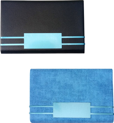 

Printmystic.com 10 Card Holder(Set of 2, Black, Blue, Silver)