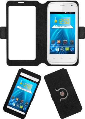 ACM Flip Cover for Spice Smart Flo Ivory 2 Mi-423(Black, Cases with Holder)