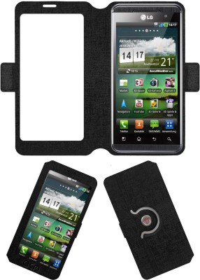ACM Flip Cover for Lg Optimus 3d P920(Black, Cases with Holder, Pack of: 1)