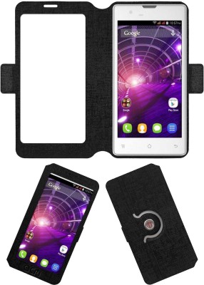 ACM Flip Cover for Spice Stellar Mi497(Black, Cases with Holder, Pack of: 1)