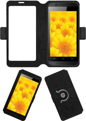 ACM Flip Cover for Intex Aqua 5x(Black, Cases with Holder, Pack of: 1)