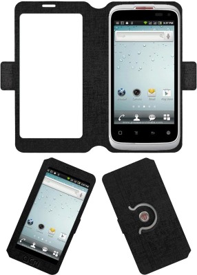 ACM Flip Cover for Spice Mi-425 Stellar(Black, Cases with Holder, Pack of: 1)