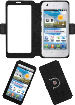 ACM Flip Cover for Lg Optimus P970(Black, Cases with Holder)