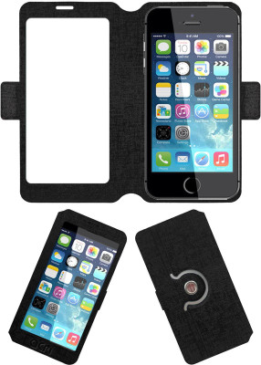 ACM Flip Cover for Apple iPhone 5s(Black, Cases with Holder, Pack of: 1)