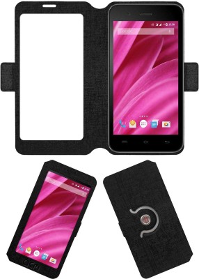 ACM Flip Cover for Lava Atom 2x(Black, Cases with Holder, Pack of: 1)