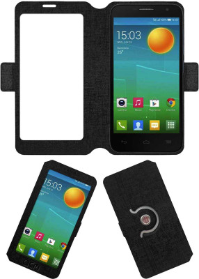 ACM Flip Cover for Alcatel One Touch Idol 2 Mini 6016d(Black, Cases with Holder, Pack of: 1)