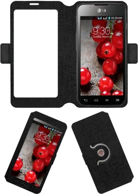 ACM Flip Cover for Lg Optimus L7 Ii Dual P715(Black, Cases with Holder, Pack of: 1)