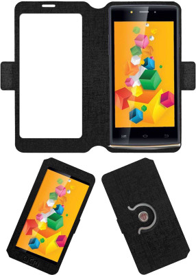 ACM Flip Cover for Iball Andi 4.5 O Buddy(Black, Cases with Holder, Pack of: 1)