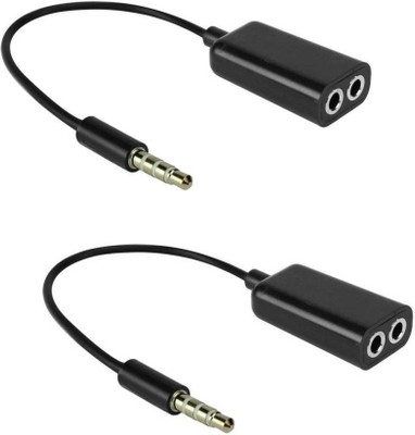 

Etake (Pack of 2) Black 3.5mm Jack Stereo Audio Male To 2 X 3.5Mm Female Cable Adapter EARPHONE SPLITTER Cable For All Smart Phone Headphone Splitter(Black)