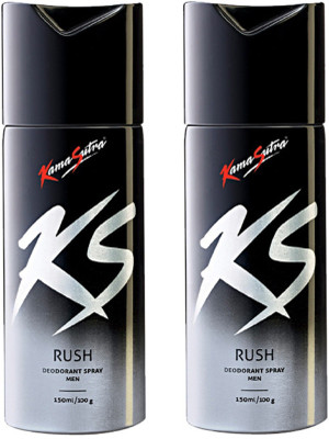 

KamaSutra Rush Deodornt Spray 150ML Each (Pack of 2) Deodorant Spray - For Men(300 ml, Pack of 2)