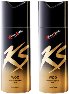 

KamaSutra Woo Deodornt Spray 150ML Each (Pack of 2) Deodorant Spray - For Men(300 ml, Pack of 2)