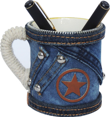 

denim decor 1 Compartments Ceramic Cup Shape(Multicolor)