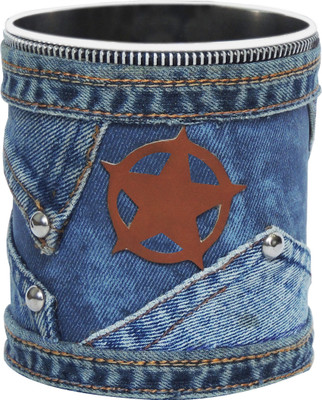 

Denim Decor 1 Compartments Stainless Steel Pen Round Shape(Indigo)