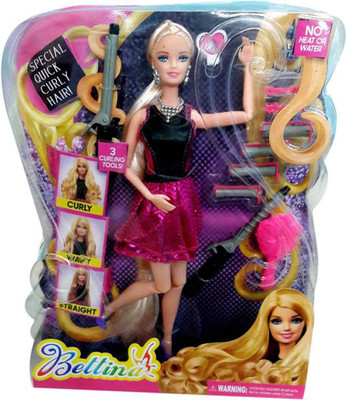 

Bonkerz Fashionable Bettina Doll With Hair Curled Designs Accessories Toy Set(Multicolor)