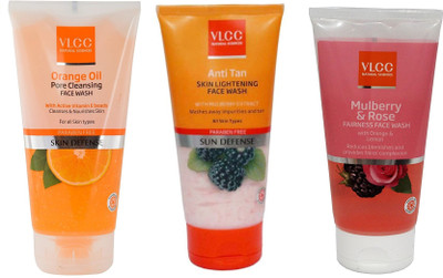 

VLCC Original Orange Oil, Anti-Tan Skin Ligtening, Mulberry and Rose FaceWash Face Wash(3 ml)