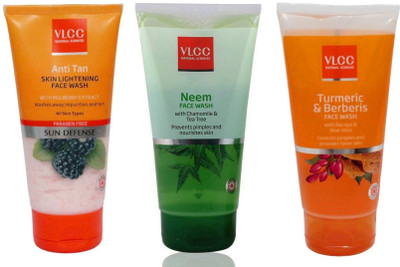 

VLCC Original Neem Chamomile and Tea Tree, Anti-Tan Skin Ligtening, Turmeric and Berberis FaceWash Face Wash(3 ml)