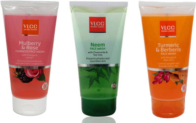 

VLCC Original Neem Chamomile and Tea Tree, Mulberry and Rose, Turmeric and Berberis FaceWash Face Wash(3 ml)