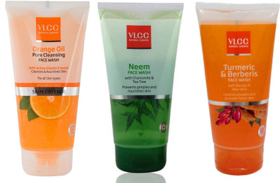 

VLCC Original Neem Chamomile and Tea Tree, Orange Oil, Turmeric and Berberis FaceWash Face Wash(3 ml)