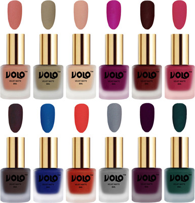 Buy Volo Toxic Free Perfection Shine Nail Polish Set of 12 Light Purple  Light Pink Pink Nude Flirty Nude Tan Ice Nude Coral Compass Wine  Maroon Pink Mania Nudes Spring Passion Pink