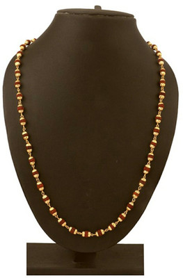 Eshopify 5 Mukhi Rudraksha Mala One Gram Gold-plated Plated Brass Chain
