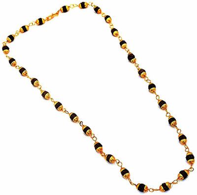 Eshopify 5 Mukhi Rudraksha Mala One Gram Gold-plated Plated Alloy Chain