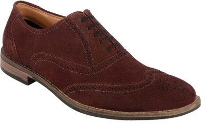 

Goosebird Men's Suede Leather Oxford Shoes Casual Lace up Dress Shoes Casuals For Men(Brown