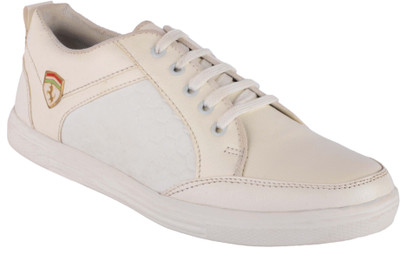 

Goosebird Stylish White Casual Office Corporate Party Wear Canvas Sneaker Lace-Up Shoes for Men Casuals For Men(Beige
