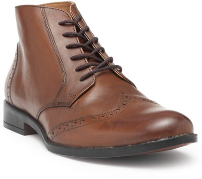 

Hats Off Accessories Genuine Leather Ankle Boots Lace Up For Men(Brown