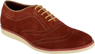 

Goosebird Men's Suede Leather Oxford Shoes Casual Lace up Dress Shoes Casuals For Men(Maroon, Boodo