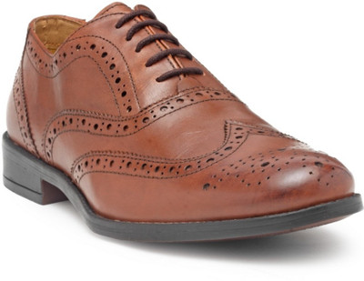 

Hats Off Accessories Genuine Leather Premium Brogues Shoes Lace Up For Men(Tan