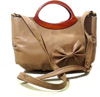 

MK Enterprises Girls Casual Khaki Leatherette Hand-held Bag