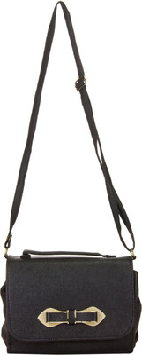 

JG Shoppe Women Casual Black PU Sling Bag