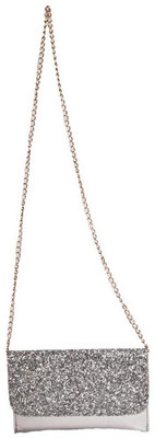 

Aliado Women Evening/Party Silver Leatherette Sling Bag